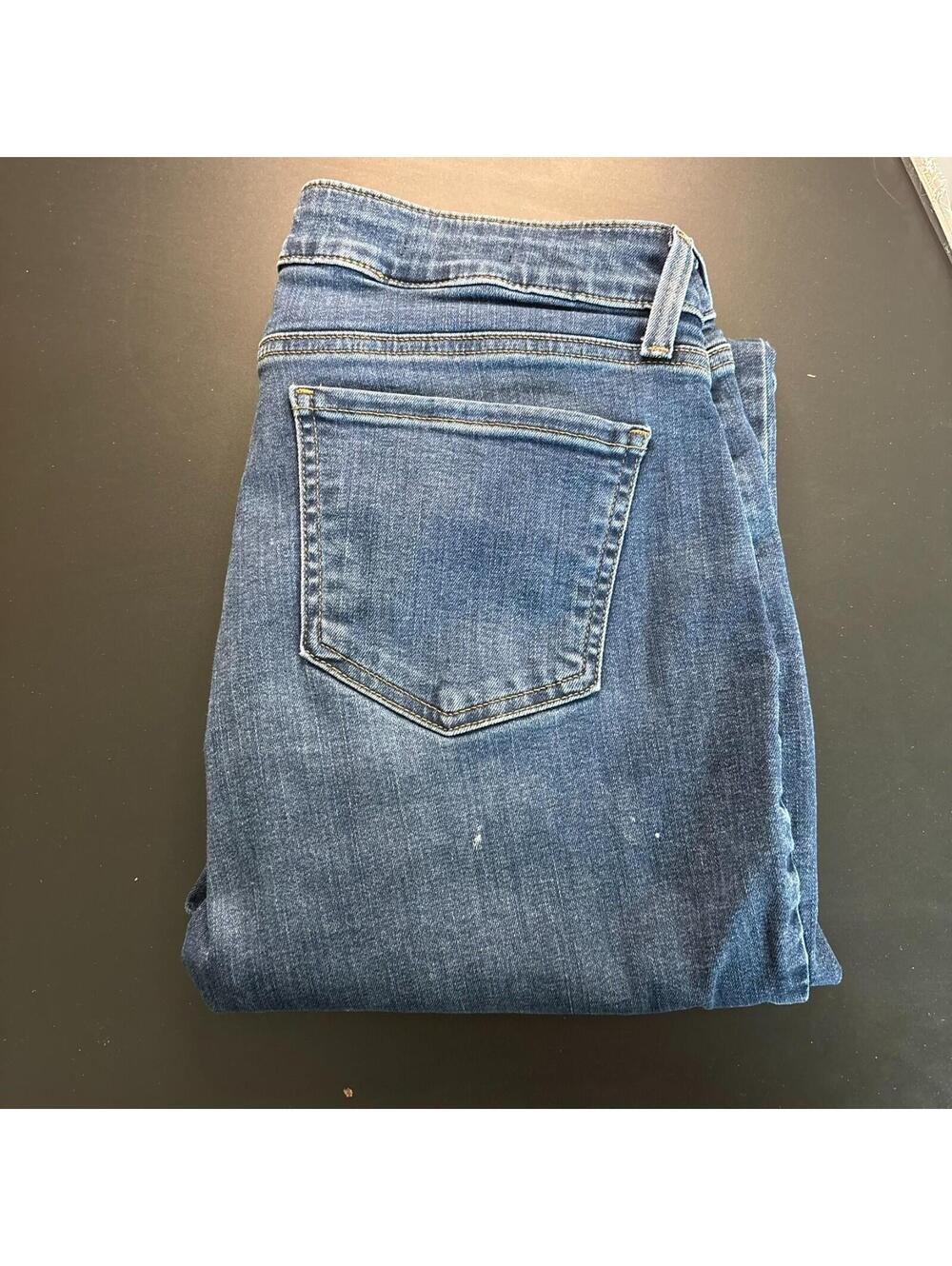 NYDJ Jeans Womens 10 Blue Marilyn Straight Lift Tuck Stretch Medium Wash Denim